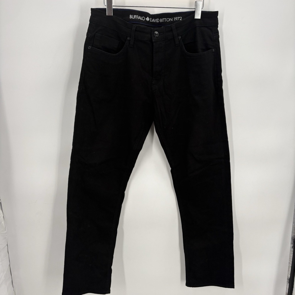 NWOT Buffalo David Bitton Ash-X Slim‎ Stretch Black Jeans - 33x30" #14C